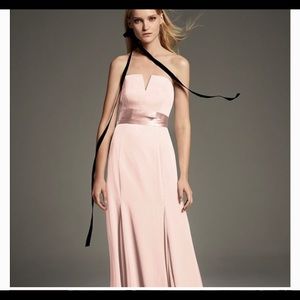 Vega Wang White strapless crepe bridesmaid dress in Blush